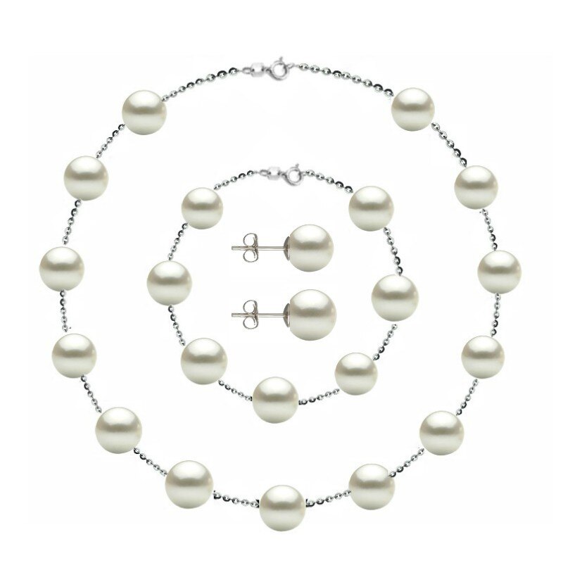 Set Office Argint 925 si Perle Naturale Premium de 8 mm